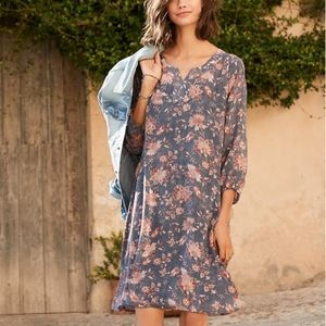 Garnett Hill silk dress bishop slave blue women's 12 14 Sheer